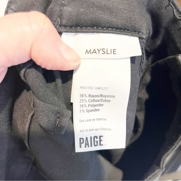 PAIGE | Mayslie Straight Ankle Jeans Black Fog Luxe Coating Revolve - Picture 7 of 7